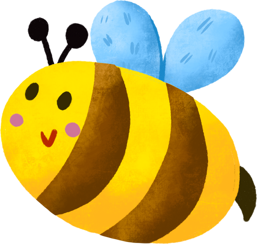 BEE ANIMAL ILLUSTRATION FOR CHILDREN PRESCHOOL