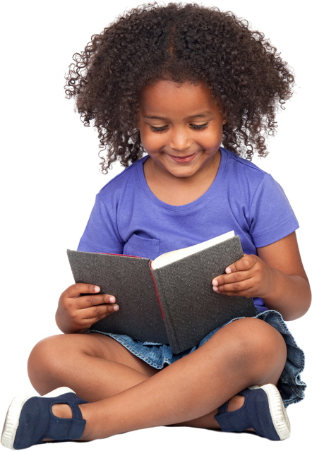 Cute Little Girl Reading 